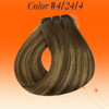 Full Shine Sew in Hair Extensions Real Human Hair 100 Grams 14 Inch Weft Hair Extensions Color 4 Medium Brown Ombre 24 H