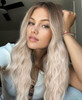 vedar 613 Synthetic Blonde Wig Loose Curly Blonde Wigs Ombre Brown Platinum Blonde Lace Wig for Women Blonde Hair WigAes