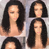 LIAZAHAIR Short Deep Curly Human Hair Lace Front Wigs with Baby Hair Pre Plucked Natural Hairline Brazilian Hair Bob Wig