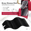 Moresoo Black Tape in Human Hair Extensions Jet Black Tape in Hair Extensions Real Human Hair Invisible Glue in Extensio