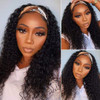 Celiarita Headband Wig Human Hair Deep Wave 18 inch None Lace Front Wig Human Hair Machine Made Wigs Glueless Curly Hair