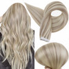 Full Shine Tape in Remy Hair Extension Color 18 Ash Blonde Highlighted 613 Bleach Blonde Hair Extensions Tape ins 14 Inc