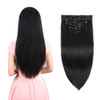 20 Remy Clip in Hair Extensions Human Hair Black for Women Fashion Long Silky Straight 8pcs 20clips Real Hair Extensions