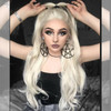 60 Platinum Blonde Wig Long Natural Curly Wavy Healthy Real Glueless Lace Front Wigs for Women Fashion Color Pre Plucked