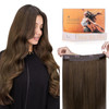 DOORES Wire Hair Extensions 12 Inch 70g Remy Human Wire Hair Extensions Invisible Transparent Line Adjustable Hairpieces