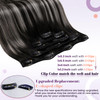 LaaVoo Clip in Hair Extensions Ombre Black to Silver Grey Balayage Hair Extensions Clip ins Black Balayage Silver Human