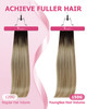 YoungSee 120G Clip in Human Hair Extensions Ombre Real Human Hair Extensions Clip ins Medium Brown Ombre Golden Mix Plat