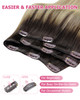 YoungSee 120G Clip in Human Hair Extensions Ombre Real Human Hair Extensions Clip ins Medium Brown Ombre Golden Mix Plat