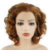Meiyite Hair Wavy Short 10inch Dark Blonde Heavy Density Half Hand Tied Realistic Synthetic Lace Front Wigs