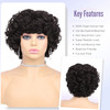 quickwig Human Hair Wigs Short Bob Curly Wig Lace Part Glueless Wigs Natural Wave African American Wigs for Black Women