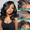 Douyin Bob Wig Human Hair 13x4 Lace Front Wigs Human Hair Pre Plucked Body Wave 180 Density 14 Inch HD Lace Frontal Shor