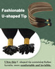Ugeat Balayage U Tip Human Hair Extensions Natural Black to Dark Brown Mix Caramel Brown Ombre Pre Bonded Hair Extension
