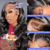 FASCARA 13x4 Body Wave Lace Front Wigs Human Hair Pre Plucked 180 Density HD Transparent Lace Frontal Wigs for Women 9A
