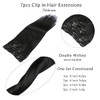 Hair Extensions Clip in Golden Brown to Blonde Highlights 7pcs 70G Straight Double Wefted Remy Human Hair Extensions 2 S