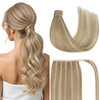 Ve Sunny Blonde Hair Extensions Ponytail Real Human Hair Highlight Clip in Pony Tails Hair Extensions Wrap Around Remy H