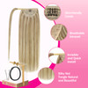 Ve Sunny Blonde Hair Extensions Ponytail Real Human Hair Highlight Clip in Pony Tails Hair Extensions Wrap Around Remy H