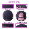 Nvnvdij U Part Wigs Straight Brazilian Virgin Human Hair Wigs for Black Women Upgrade U Part Wigs Glueless Full Head Cli