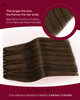 Moresoo Weft Hair Extensions Human Hair Light Brown with Darkest Brown Sew in Hair Extensions Double Weft 100g Short 14