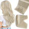 Full Shine Seamless Clip in Hair Extension Blonde Short Hair Extensions Clip in Platinum Blonde Hair for Women Clip in E