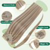 Easyouth Real Hair Extensions Texture Remy Human Hair Extensions for Natural Looking Ponytail Extensions Light Brown Hig