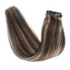 Blayage Clip inon Hair Extensions Double Weft Brazilian Hair 22 120g Ombre 6 Chestnut Brown and 613 Bleach Blond Highlig
