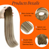 Full Shine Hair Extensions Real Human Hair Sew In Hair Extensions Weft Color 3822 Olive Brown to Ash Brown Highlight Med