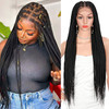 Brinbea Knotless Braided Wigs for Women Box Braid Wig Braided Lace Front Wigs 13X8 HD Lace Front Braided Wigs with Baby