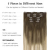 HOTBANANA Human Hair Clip in Hair Extensions Ombre Walnut Brown to Ash Brown and Bleach Blonde 120g Clip in Hair Extensi