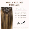 GOO GOO Clip in Hair Extensions Real Human Hair Remy Human Hair Extensions Clip ins for Women Natural Human Hair 16inch