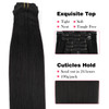 Sassina Real Thick Yaki Straight Clip in Human Hair Extensions Full Head Natural Black Yaki Clip in Hair Extensions for