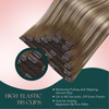 Easyouth Clip in Extensions Brown Balayage Natural Hair Extensions Clip ins Chestnut Brown Balayage Platinum Blonde Soft