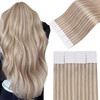 Easyouth Tape in Human Hair Extensions Highlight Invisible Tape in Hair Extensions Ash Blonde Highlight Bleach Blonde Hu