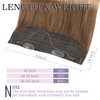 Fshine Invisible Wire Hair Extensions Ombre Light Brown to Dirty Blonde Wire Hidden Hair Extensions 16 Inch Clip in One