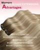 Moresoo Hair Extensions Clip in Human Hair Balayage Double Weft Clip in Hair Extensions Human Hair Ombre Brown to Light