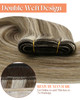 Sunny Hair Sew in Hair Extensions Highlights Human Hair Weft Extensions Light Brown Mix Platinum Blonde Highlights Human