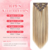 Snoilite Clip in Hair Extensions Real Human Hair Medium Brown Human Hair Extensions Clip Ins 18 Inch 8pcs 140g Straight