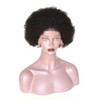 zigzag hair Afro Kinky Curly Fluffy Explosion Short Lace Front Human Hair Wigs for Black Women 10inch Natural Color Blea
