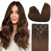 GOO GOO Clip in Hair Extensions Real Human Hair Remy Human Hair Extensions Clip ins for Women Natural Human Hair 18inch