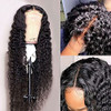 Metamuclia Water Wave 4x4 Lace Front Wigs Human Hair Pre Plucked 180 Density Brazilian Virgin Wet and Wavy Wigs for Wome