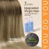 DOORES Human Hair Extensions Clip in Balayage Dark Brown Fading to Chestnut Brown and Dirty Blonde 18 Inch 7pcs 120g Cli