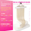 Ve Sunny 24 Inch Hair Extensions Clip in Platinum Blonde Long Real Hair Clip in Hair Extensions Remy Human Hair Double W