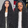 28 Inch Deep Wave Lace Front Wigs Human Hair 200 Density 13x4 HD Transparent Full Lace Frontal Wigs Human Hair 12A Deep