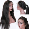 KUN 360 Lace Wigs Natural Straight Brazilian Virgin Human Hair Wigs with Pre Plucked Natural Hairline Slightly Bleached