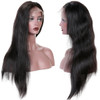 KUN 360 Lace Wigs Natural Straight Brazilian Virgin Human Hair Wigs with Pre Plucked Natural Hairline Slightly Bleached