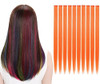 LiaSun 10Pcsset MultiColors Straight Highlight Clip in Hair Extensions 20 Inch Colored Party Hair Pieces Orange