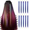 Drayas 10Pcsset MultiColors Party Highlights Clip In Synthetic Hair Extensions 22 Inch Straight Natural Look No Tangles