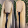 QDTizer Blonde Hair Lace Front Wig Long Straight Blonde Wig Natural Hair Heat Resistant Fiber Synthetic Lace Front Wigs