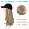 Hairro Baseball Cap with Synthetic Hair Wig Adjustable Wave Hairpiece With Hat Sandy Blonde Mix Bleach Blonde