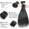 Brazilian Virgin Straight Hair 3 Bundles with ClosureUnprocessed Human Hair Bundles 4x4 Lace Closure with Bundles 10 12