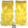 iLUU Yellow Clip in Hair Extensions Hair 24100g Synthetic Heat Resistent Friendly Fiber Hairpiece Long Curly Wavy Thick